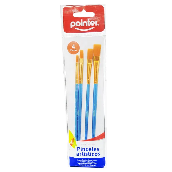 Pinceles Artísticos, 4 Piezas - Pointer DCC-202