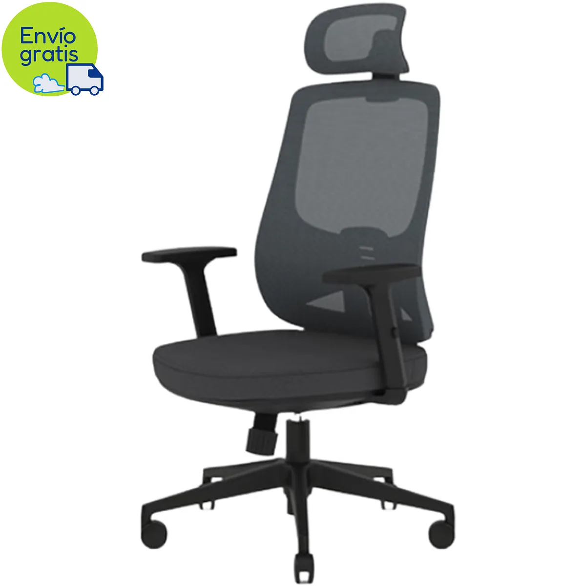 Silla Ejecutiva Ergonómica en Malla con Cabezal y Soporte Lumbar Deli CDMV01