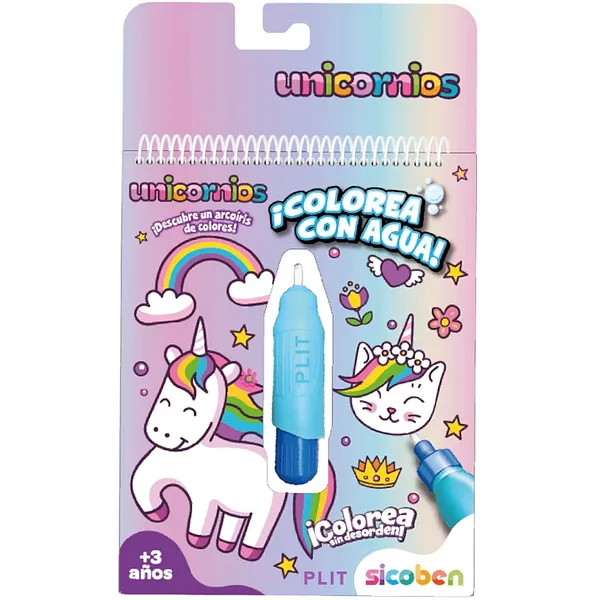 Libro para Colorear con Agua Dibujos de Unicornios - Sicoben 258262