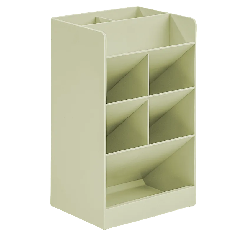Portalápices Vertical de 8 Compartimentos, Verde Pastel