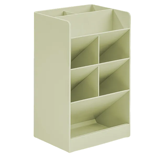 Portalápices Vertical de 8 Compartimentos, Verde Pastel