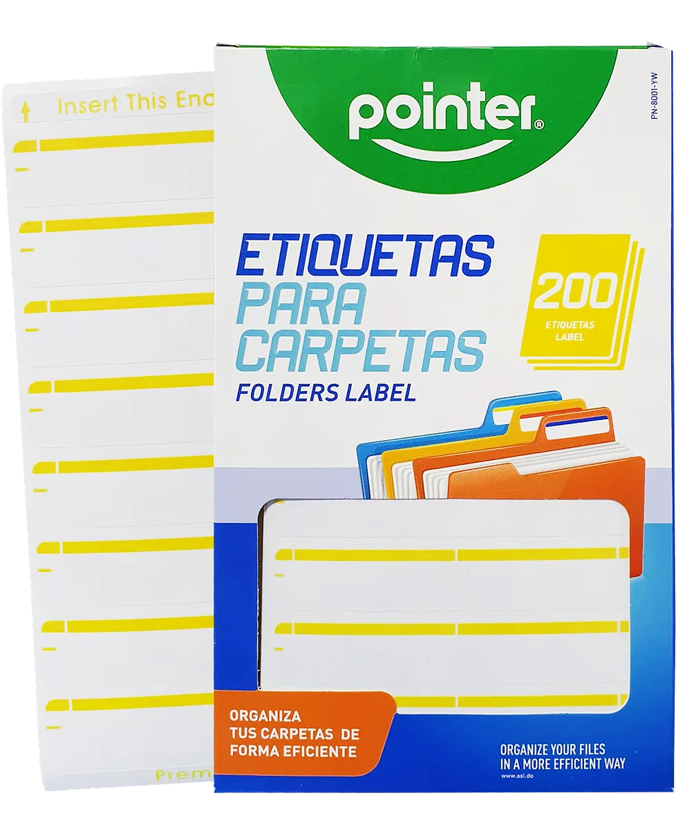 Etiquetas para Folder, Amarillo, 200 pcs - Pointer PN-8001-YW