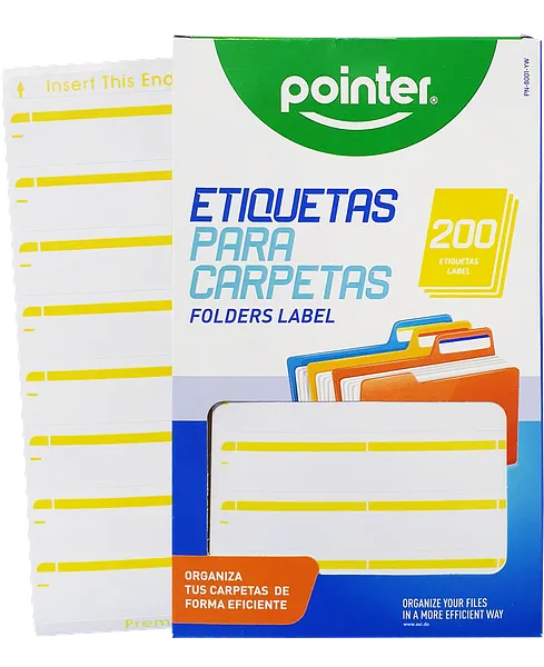 Etiquetas para Folder, Amarillo, 200 pcs - Pointer PN-8001-YW