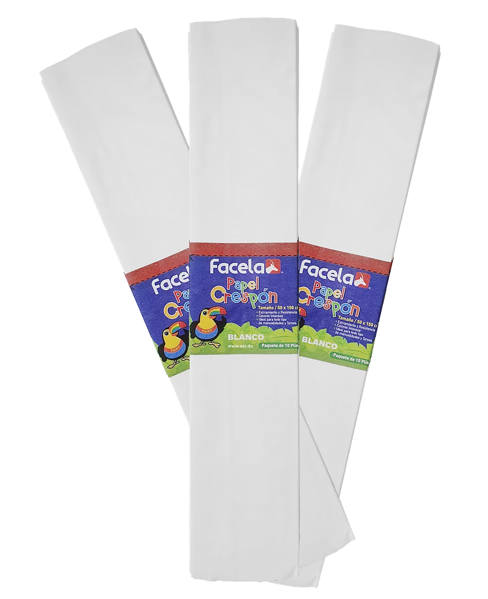 Papel Crepé Blanco, 150 cm - 10 pcs