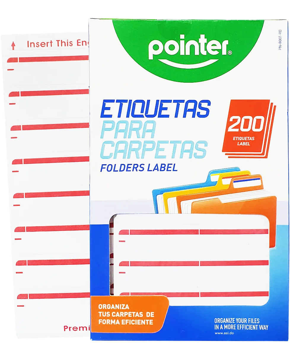 Etiquetas para Folder, Rojo, 200 pcs - Pointer PN-8001-RD
