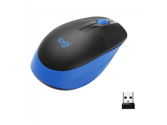 Mouse Logitech M190 Inalámbrico Tamaño Completo 1000 DPI USB, Azul.