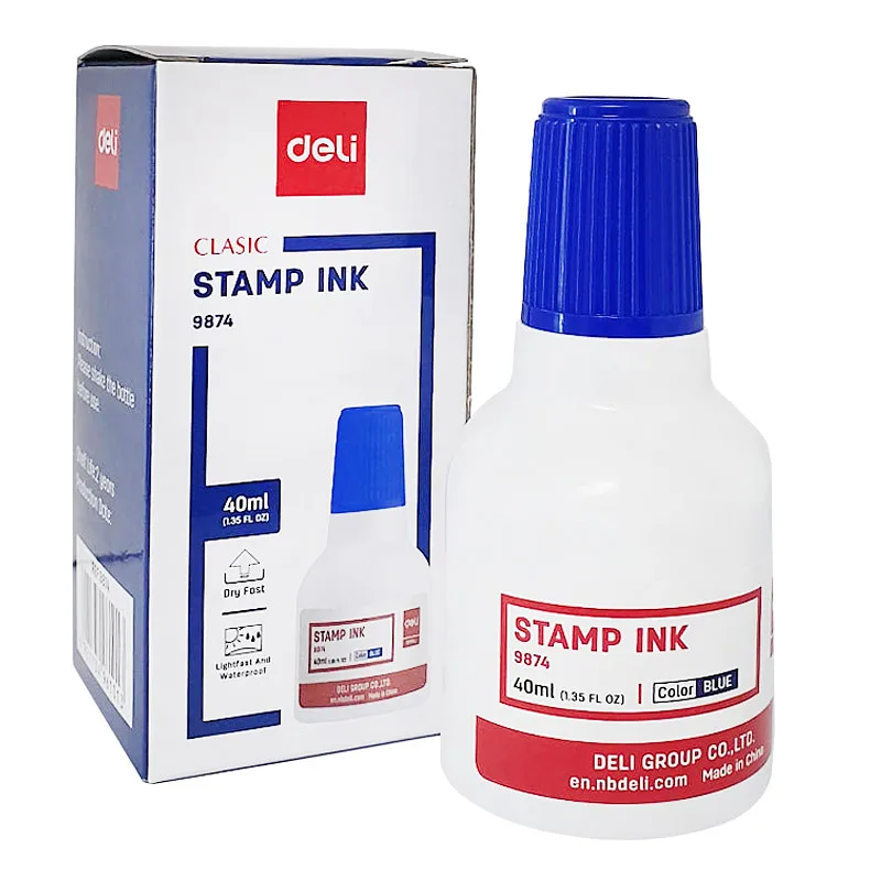 Tinta para Sellos,  40 ml, Azul - Deli 9874