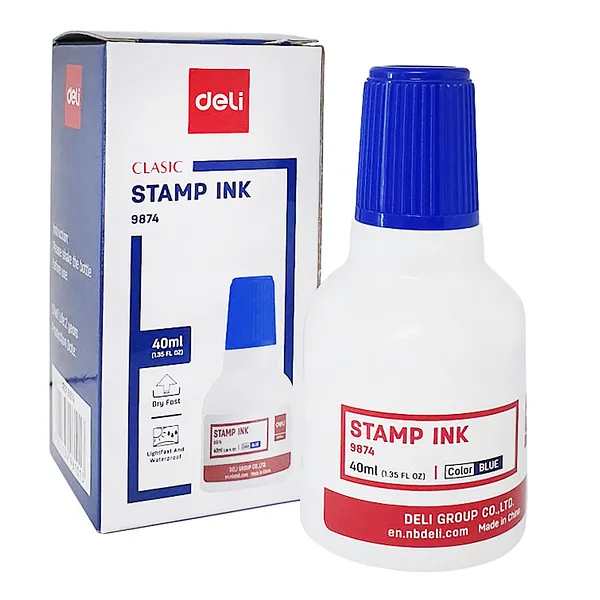 Tinta para Sellos,  40 ml, Azul - Deli 9874