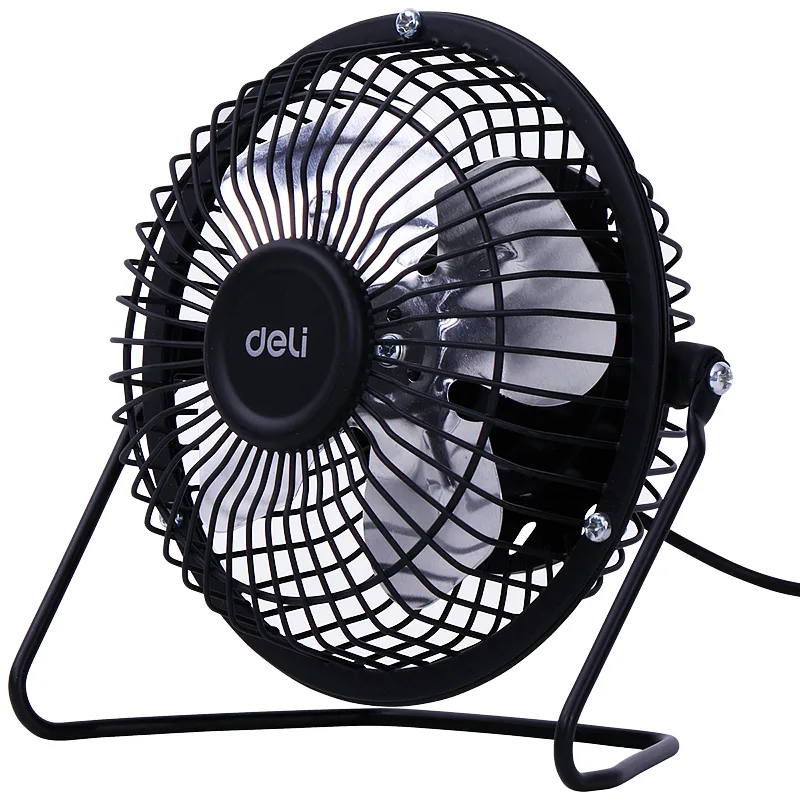 Abanico de Escritorio Metálico USB de 6" Pulgadas,  Negro - Deli  3682