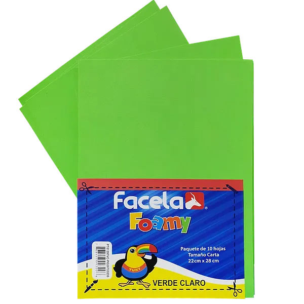 Foamy Liso 9" x 12", Color Verde Claro, 10 Hojas