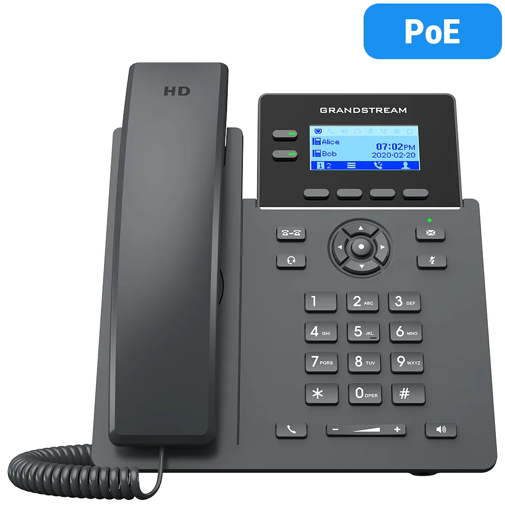 Teléfono IP Grandstream GRP2602G, 2 Líneas, 4 Cuentas SIP, PoE