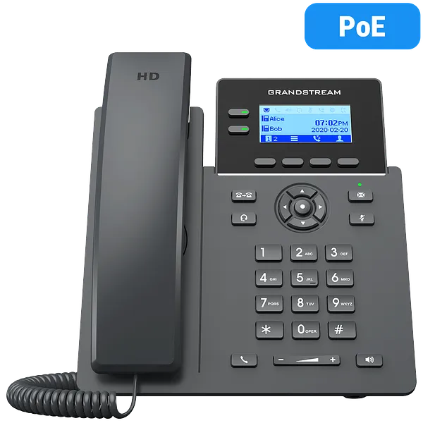 Teléfono IP Grandstream GRP2602G, 2 Líneas, 4 Cuentas SIP, PoE