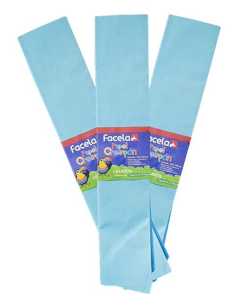 Papel Crepé Azul Cielo, 150 cm - 10 pcs