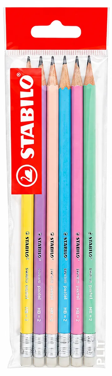 Set Escolar STABILO: Lápices HB 2 Swano Pastel 4908, 6 Lapices