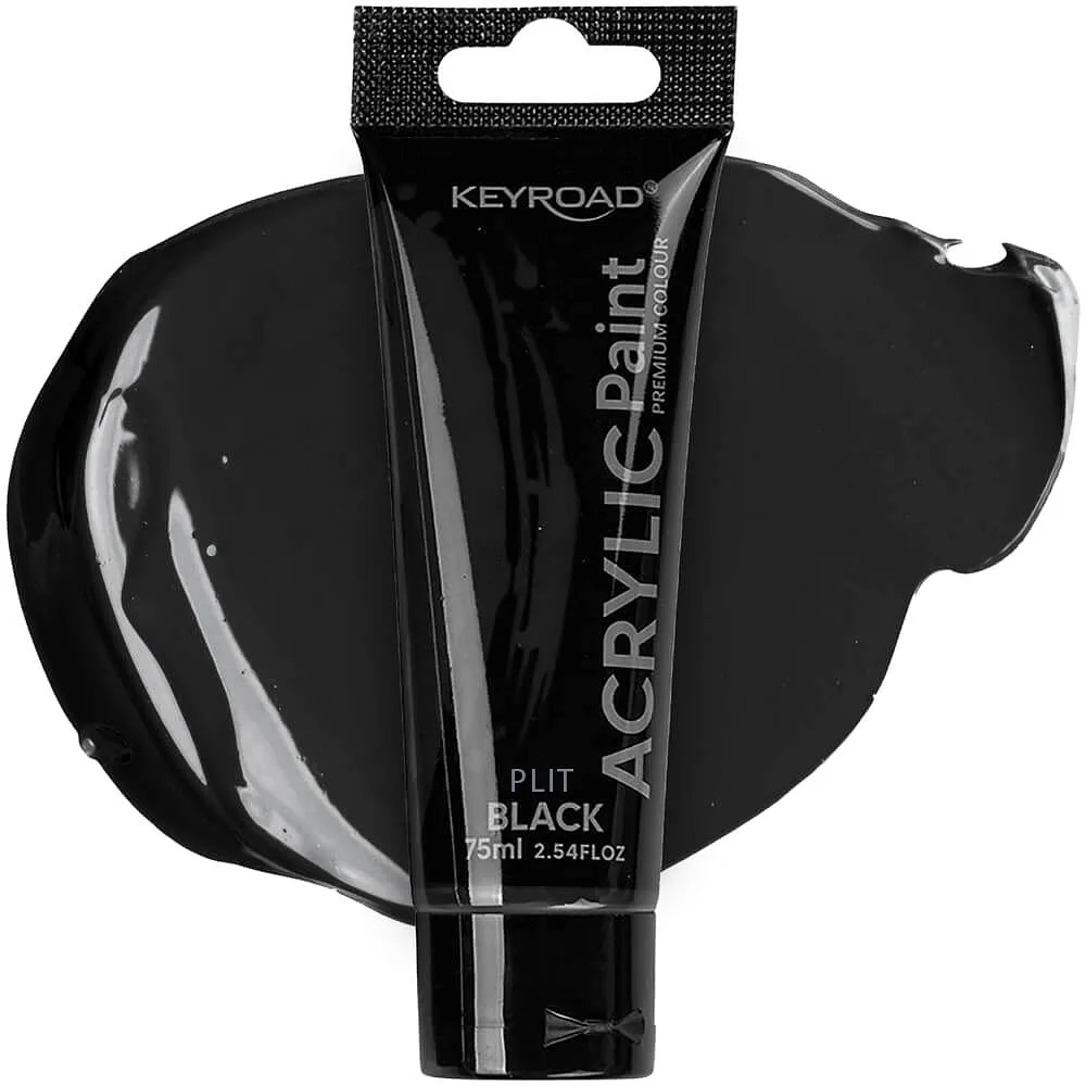 Pintura Acrílica Negra 75 ml - Keyroad KR-972202