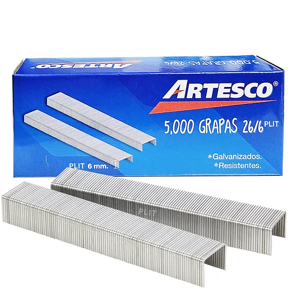 Grapas Estándar Artesco 26/6 mm para 30 Hojas, 5000 pcs