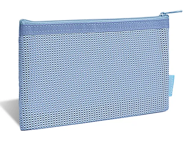 Estuche en Malla Transpirable Escolar para Lápices, Azul - Deli Storage Mesh Bag 67058F