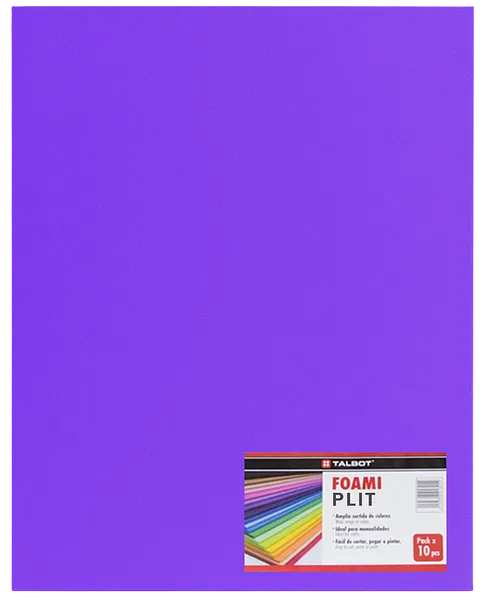 Cartulina Foami Liso 20" x 28" Morado, 10 pcs