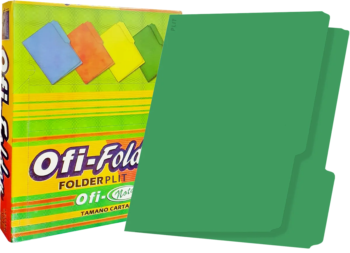 Folders Verde Oscuro 8.5" x11", 100 pcs - Ofi-Nota 240080