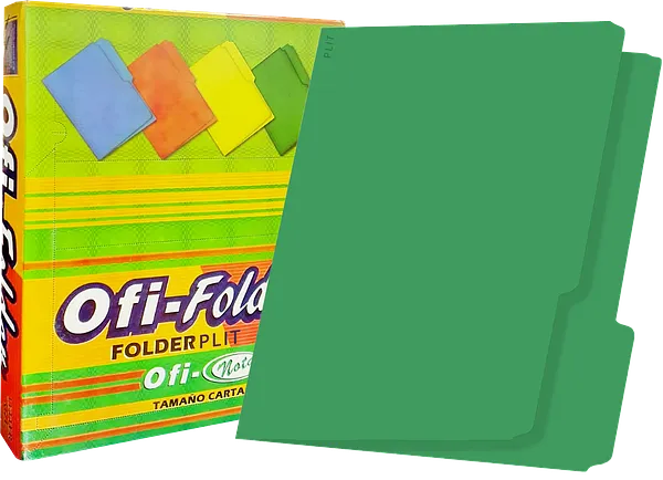 Folders Verde Oscuro 8.5" x11", 100 pcs - Ofi-Nota 240080