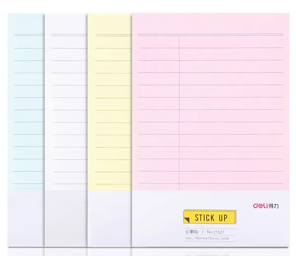 Post It de Notas Adhesivas 4'x6 " de 40 Hojas Rayadas