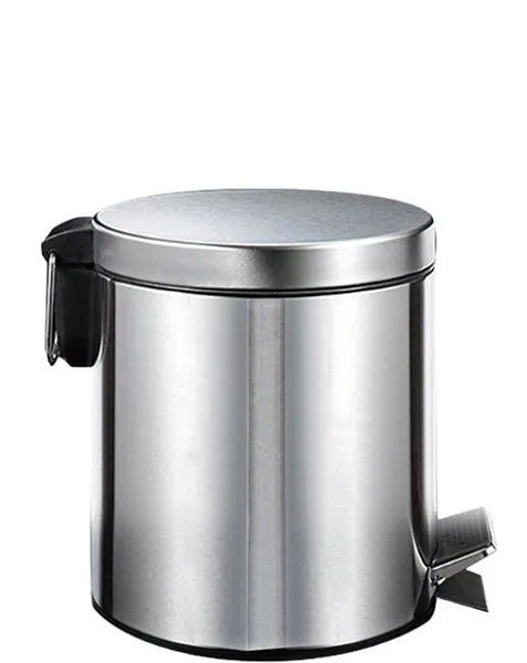 Cesto de Metal Redondo Foska con Pedal, 5 Litros