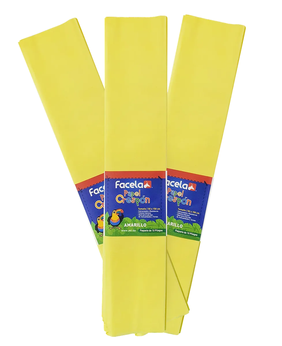 Papel Crepé Amarillo, 150 cm - 10 pcs