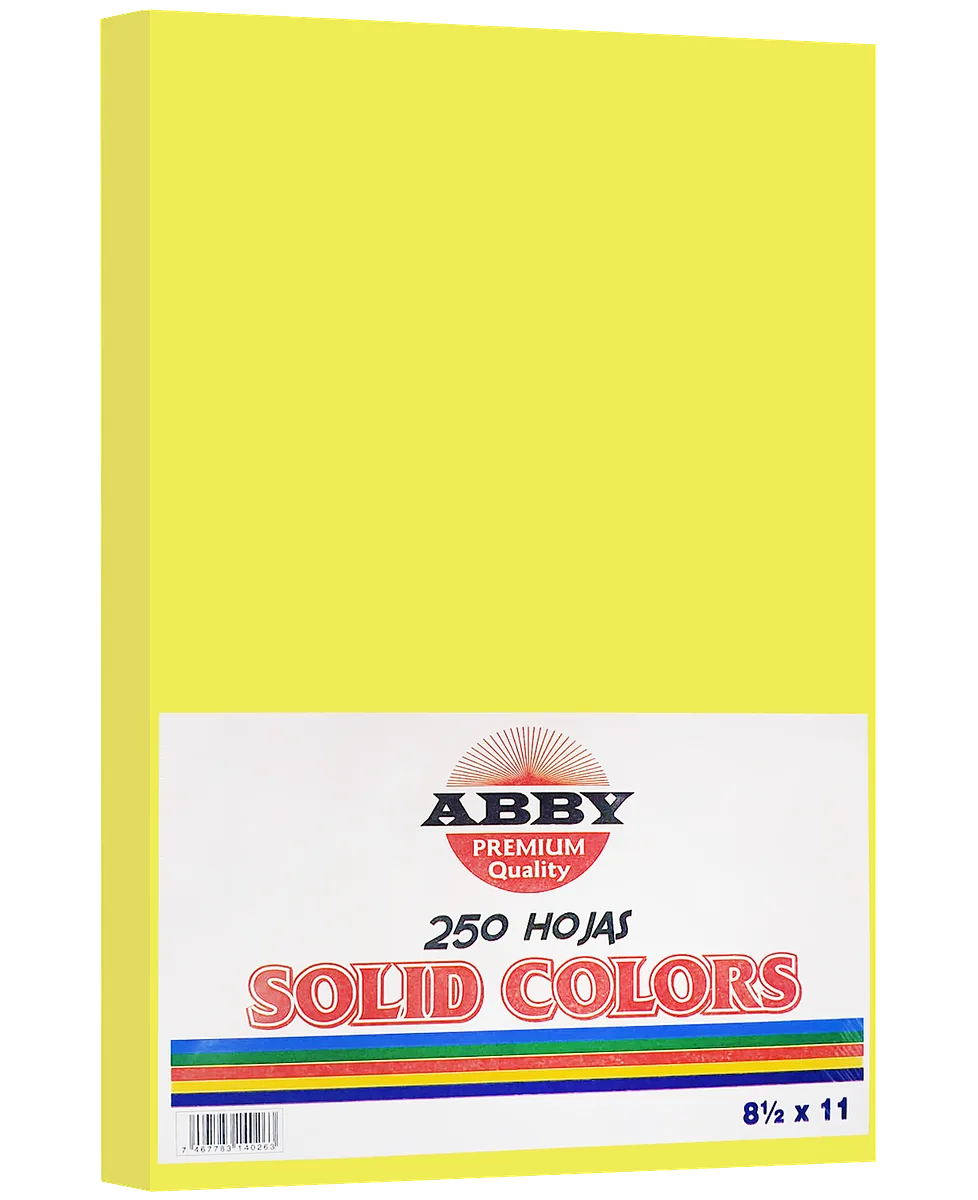 Resma de Papel Amarillo 8.5"x 11", 250 hojas