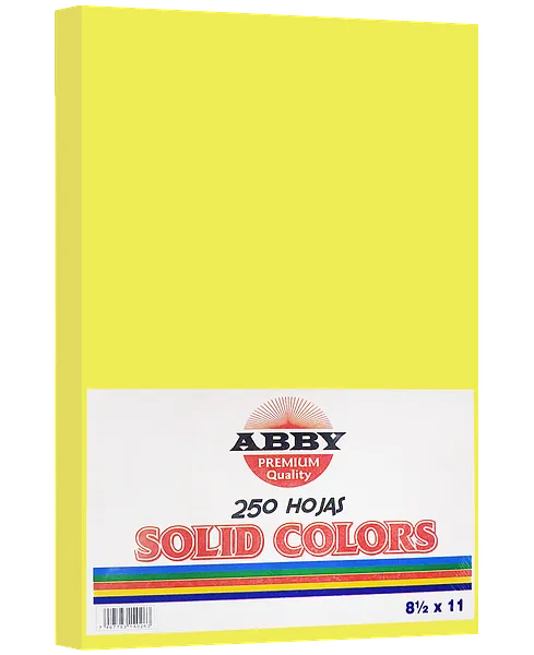 Resma de Papel Amarillo 8.5"x 11", 250 hojas
