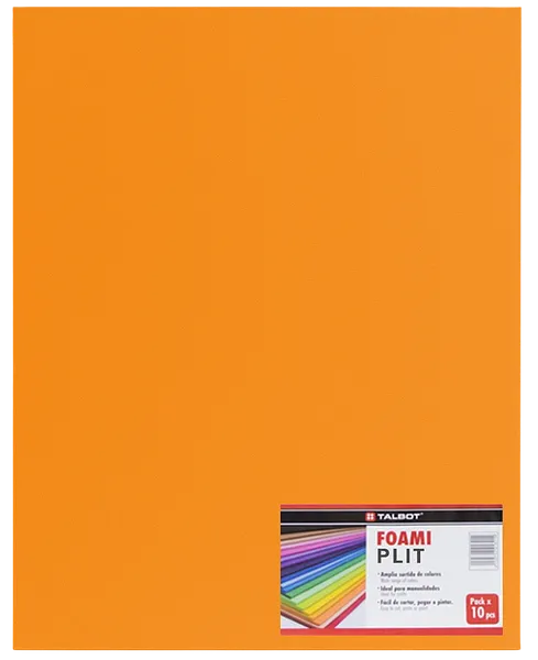 Cartulina Foami Liso 20" x 28" Naranja, 10 pcs