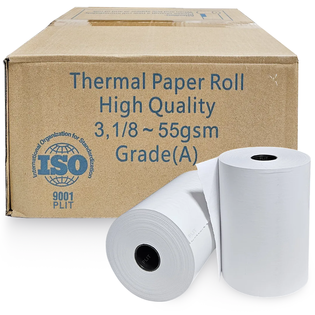 Rollo de Papel Térmico Importado 3 1/8" x 80' para Recibos