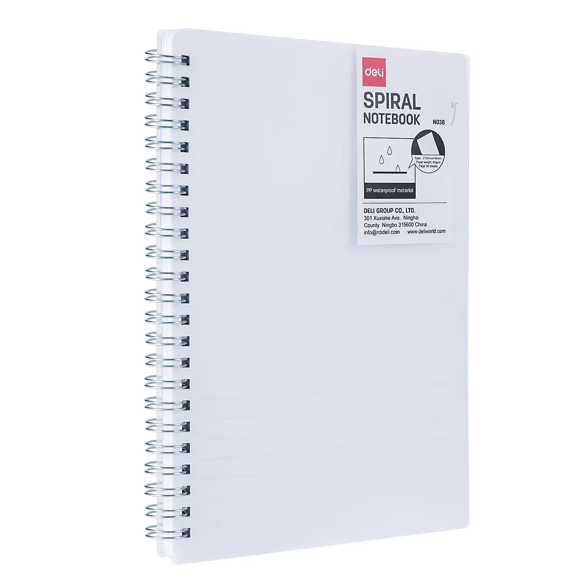 Libreta Rayada 6" x 9" con Portada Transparente en Espiral, 80 Hojas - Deli EN038