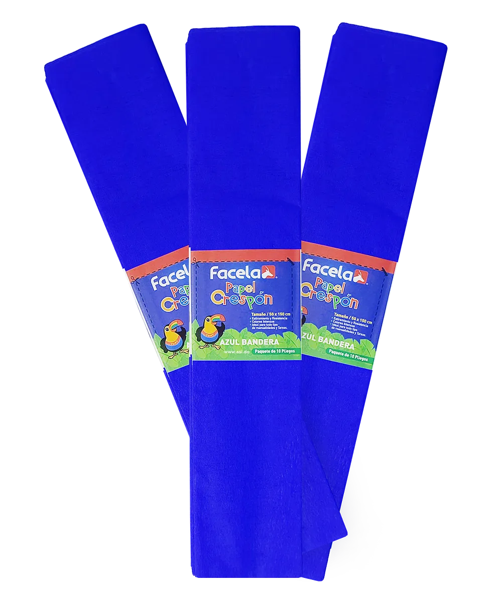 Papel Crepé Azul Royal, 150 cm - 10 pcs