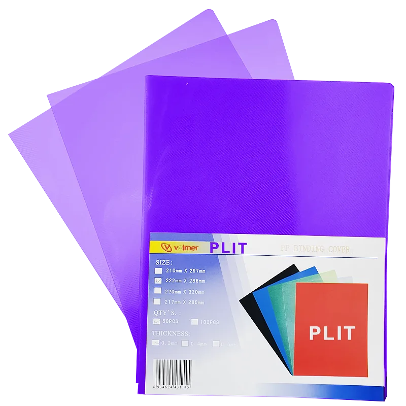 Cubierta para Encuadernar Plástica, Morado Transparente (Binding Cover)