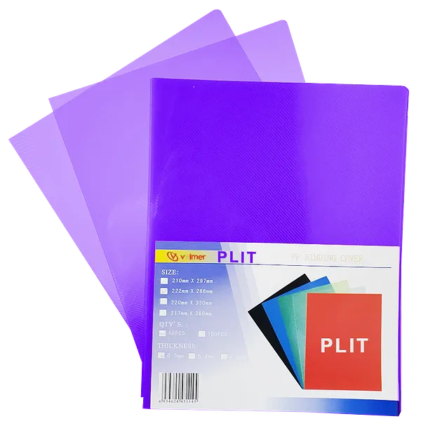 Cubierta para Encuadernar Plástica, Morado Transparente (Binding Cover)