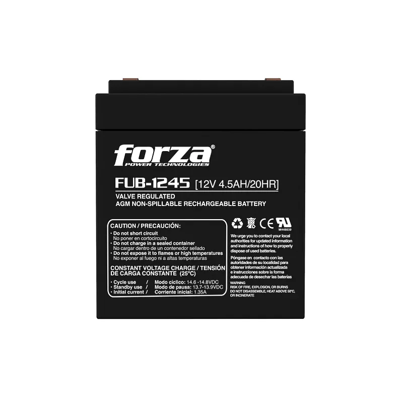 Batería Recargable Forza FUB-1245 – 12V / 4.5Ah AGM, Libre de Mantenimiento