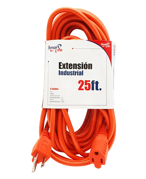 Extensión Eléctrica Industrial de 25 pies, Color Naranja - Smart Life #518901