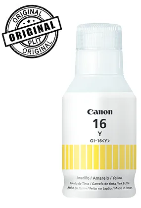 Original: Botella de Tinta Canon GI-16 Amarillo para Impresoras Canon Maxify: Gx 3010, Gx4010, Gx6010, Gx7010
