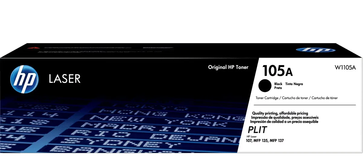 Original: Tóner HP 105A (W1105A) Negro para Impresoras LaserJet MFP107, MFP135, MFP137