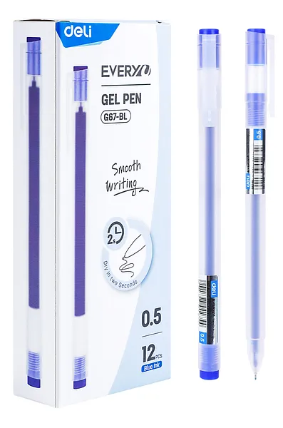 Bolígrafo de Gel Deli Every 0.5 mm Azul, 12 Unidades