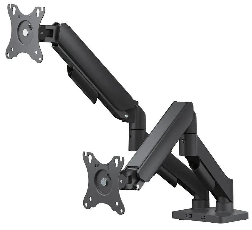 Soporte Dual de Brazos Dobles para Dos Monitores 17 a 32" para Escritorio - Argom Tech ARG-BR-1615