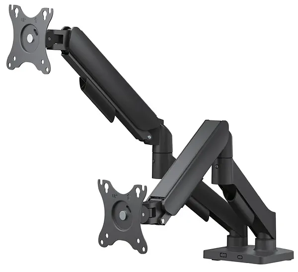 Soporte Dual de Brazos Dobles para Dos Monitores 17 a 32" para Escritorio - Argom Tech ARG-BR-1615