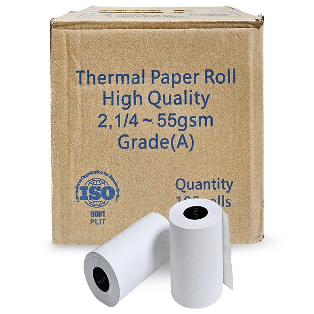 Rollo de Papel Térmico Importado 2 1/4" para Recibos y Verifone 