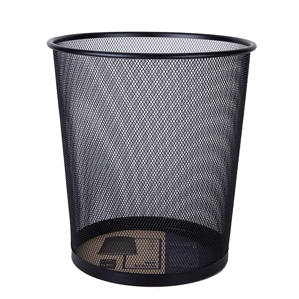 Cesto Circular Pequeño 11.6" de Malla Metálica, Negro