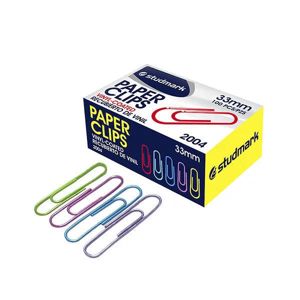Clips #1 33 Mm Colores 100 Pcs/1 Studmark