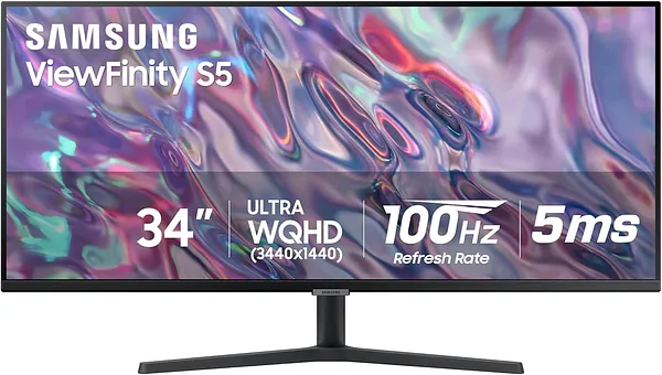 Monitor Samsung de 34" ViewFinity S5 S50GC UltraWide UWQHD, 100Hz