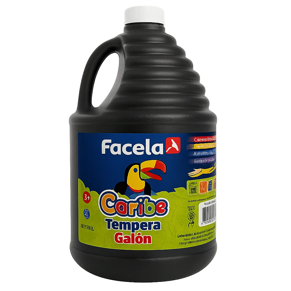 Galón de Pintura Témpera Lavable Facela Caribe, Negra