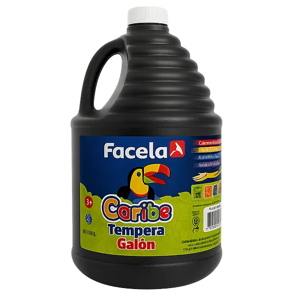 Galón de Pintura Témpera Lavable Facela Caribe, Negra