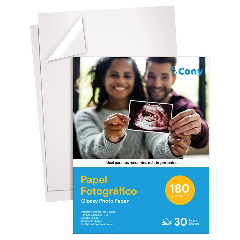 Papel Fotográfico 8 ½" x 11", Brillante, 180 gr,  30 Hojas