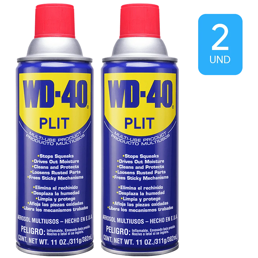 Aerosol Multisusos WD-40 Lubricante, Desengrasante, Penetrante y Antióxido 11 oz, 2 pcs WD40